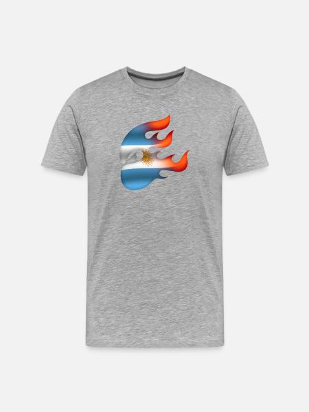 Flag of Argentina - Argentina - Ninja - Men's Premium Organic T-Shirt - heather grey