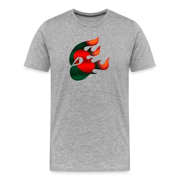 Bangladesch Flagge - Bangladesch - Ninja - Männer Premium Bio T-Shirt - Grau meliert - Vorne - Damien (186cm)