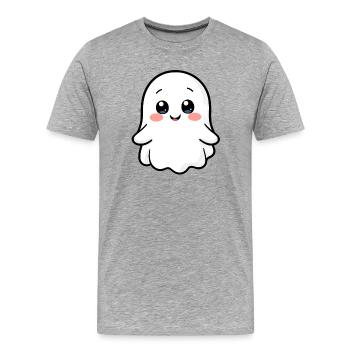 Gespenst Geist - Männer Premium Bio T-Shirt - Grau meliert - Vorne - Damien (186cm)