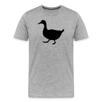 Silhouette de canard marchant - T-shirt bio Premium Homme - gris chiné - Devant - Damien (186cm)