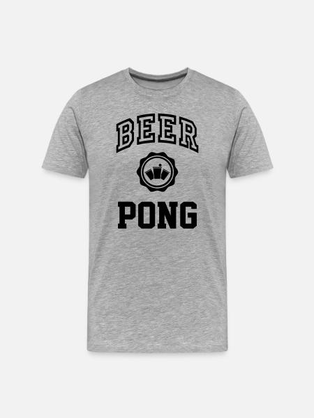 Bier Pong Uni - Männer Premium Bio T-Shirt - Grau meliert