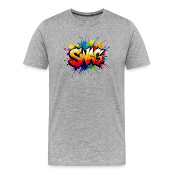 Style graffiti expressif avec des couleurs vives - T-shirt bio Premium Homme - gris chiné - Devant - Damien (186cm)
