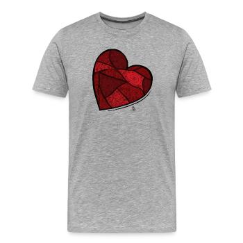 gebrochenes Herz - Männer Premium Bio T-Shirt - Grau meliert - Vorne - Damien (186cm)
