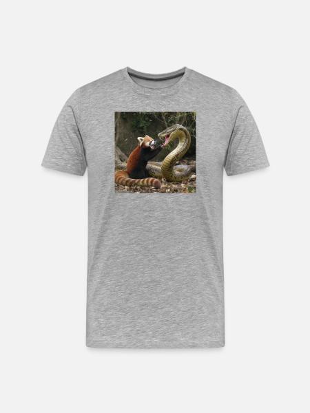 Wild Safari Fighter Motif - Men's Premium Organic T-Shirt - heather grey