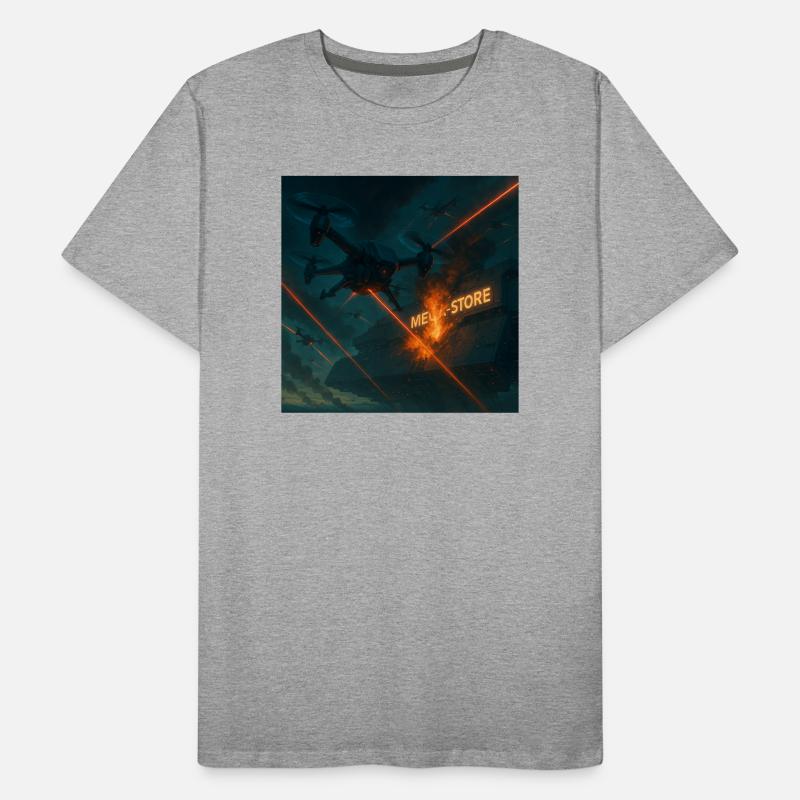 Futuristisches Angriffsbild eines Luftwaffenstützpunkts Männer Premium Bio T-Shirt