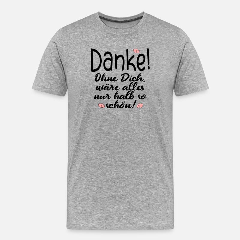 DANKE PARTNERSCHAFT FREUNDSCHAFT - Männer Premium Bio T-Shirt - Grau meliert