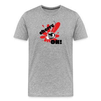 Cherry on! - Men's Premium Organic T-Shirt - heather grey - Front - Damien (186cm)