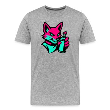 Graffiti Fuchs - Männer Premium Bio T-Shirt - Grau meliert - Vorne - Damien (186cm)