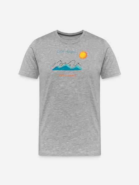 Lost? Maybe. Happy? Always - Men's Premium Organic T-Shirt - heather grey