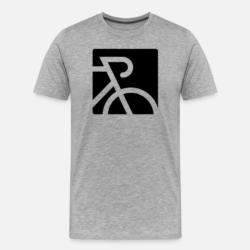 Stilisiertes Rennrad mit Dropbar - Männer Premium Bio T-Shirt - Grau meliert