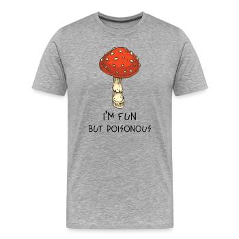 Je suis amusant mais toxique - T-shirt bio Premium Homme - gris chiné - Devant - Damien (186cm)
