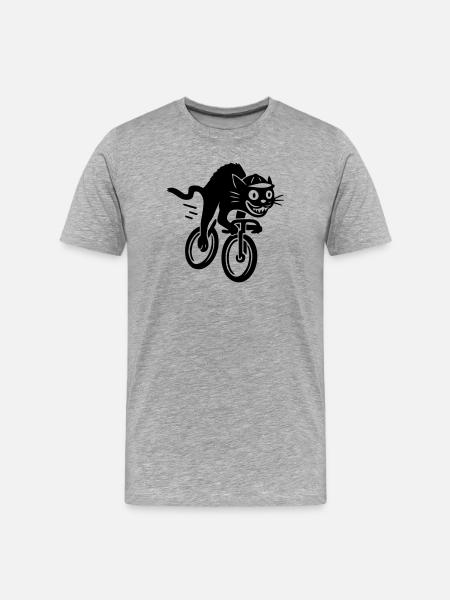 Chat rapide sur vélo de route - T-shirt bio Premium Homme - gris chiné