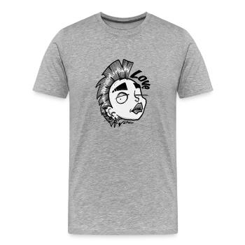Love you - Men's Premium Organic T-Shirt - heather grey - Front - Damien (186cm)