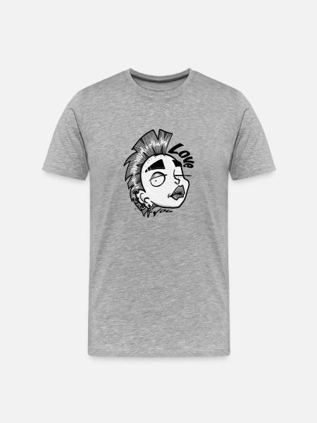 Liebe dich - Männer Premium Bio T-Shirt - Grau meliert