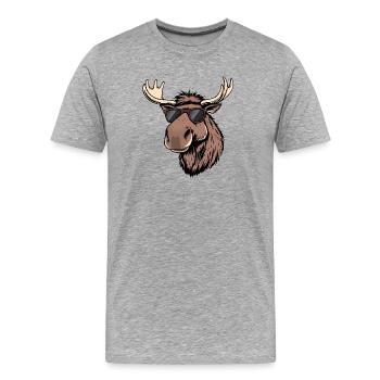 Elk - Men's Premium Organic T-Shirt - heather grey - Front - Damien (186cm)
