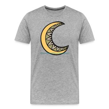 Moon pattern with geometric leaf décor motif - Men's Premium Organic T-Shirt - heather grey - Front - Damien (186cm)