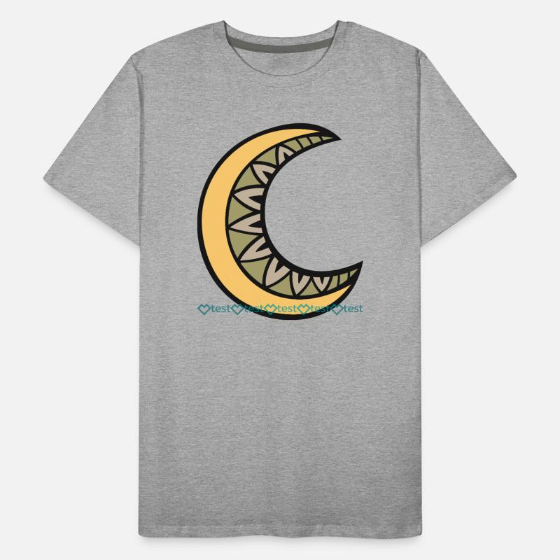 Moon pattern with geometric leaf décor motif Men's Premium Organic T-Shirt