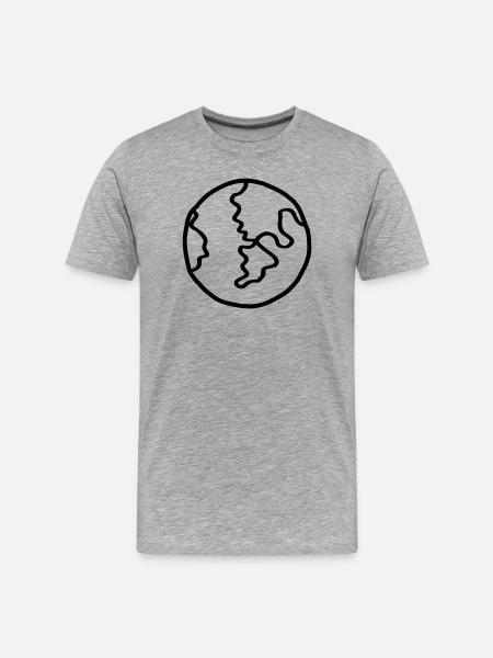 Planet Earth Space Doodle - Men's Premium Organic T-Shirt - heather grey