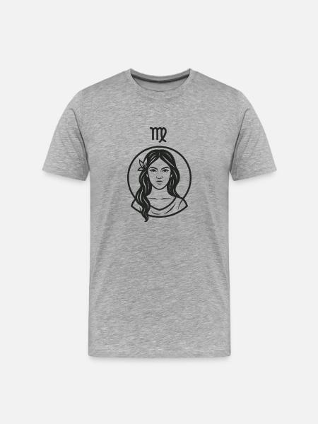Sternzeichen Jungfrau - Männer Premium Bio T-Shirt - Grau meliert