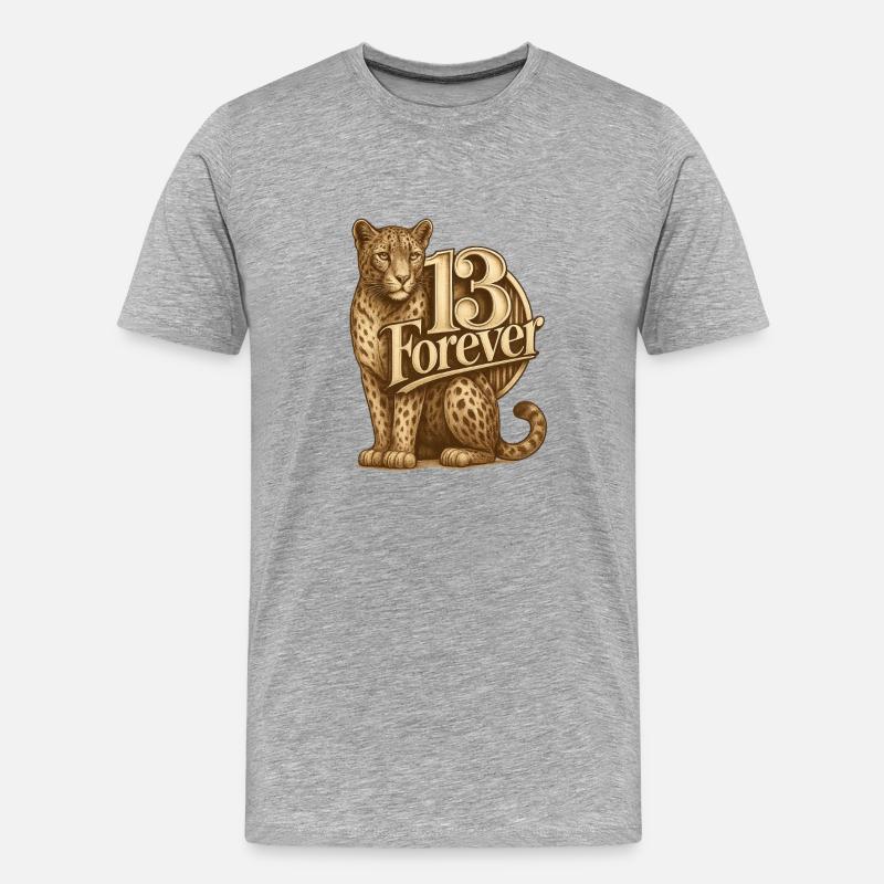 13Leopard - Männer Premium Bio T-Shirt - Grau meliert