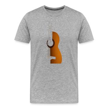 Westerngitarre aus klassischem Holz - Männer Premium Bio T-Shirt - Grau meliert - Vorne - Damien (186cm)