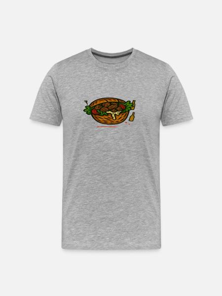 Coffee and cake illustration - Men's Premium Organic T-Shirt - heather grey