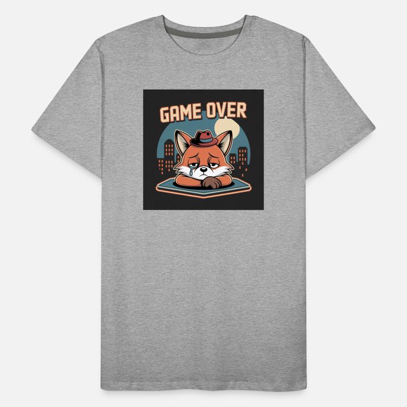 Klon mit Game Over und grauem Maskottchen Männer Premium Bio T-Shirt