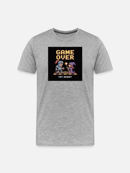 Game Over Pixel Duel Design - Men's Premium Organic T-Shirt - heather grey
