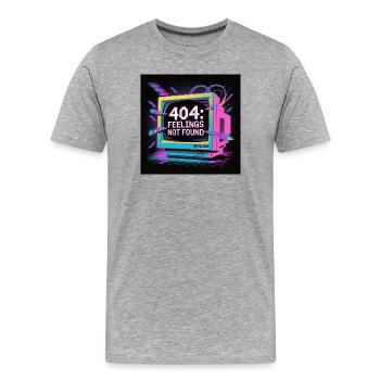 Neon 404: Lack of Feelings in the Digital World - Men's Premium Organic T-Shirt - heather grey - Front - Damien (186cm)