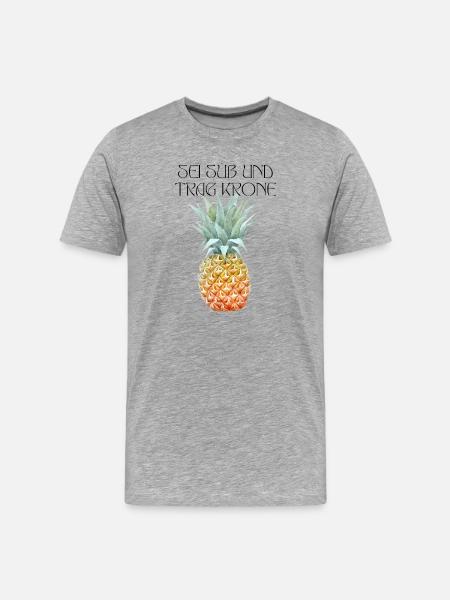 Sei süß und trag Krone - Männer Premium Bio T-Shirt - Grau meliert