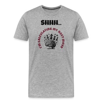 Calculating Mode On - Men's Premium Organic T-Shirt - heather grey - Front - Damien (186cm)