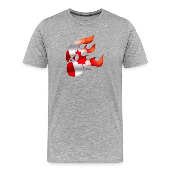 Flag of Canada - Canada - Ninja - Men's Premium Organic T-Shirt - heather grey - Front - Damien (186cm)
