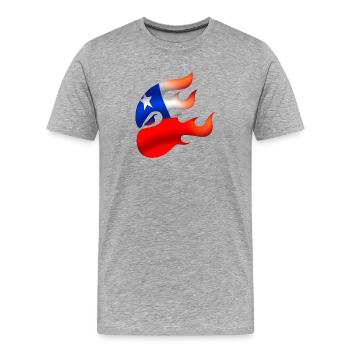 Drapeau du Chili - Chili - Ninja - T-shirt bio Premium Homme - gris chiné - Devant - Damien (186cm)