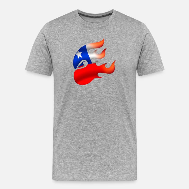 Flagge von Chile - Chile - Ninja - Männer Premium Bio T-Shirt - Grau meliert