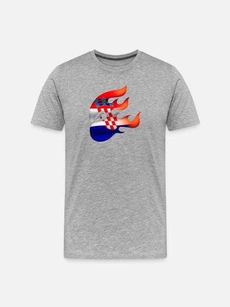 Croatia Flag - Croatia - Ninja - Men's Premium Organic T-Shirt - heather grey
