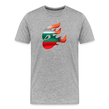 Drapeau de la Bulgarie - Bulgarie - Ninja - T-shirt bio Premium Homme - gris chiné - Devant - Damien (186cm)