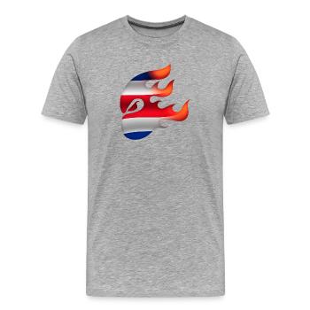Costa Rica Flagge - Costa Rica - Ninja - Männer Premium Bio T-Shirt - Grau meliert - Vorne - Damien (186cm)