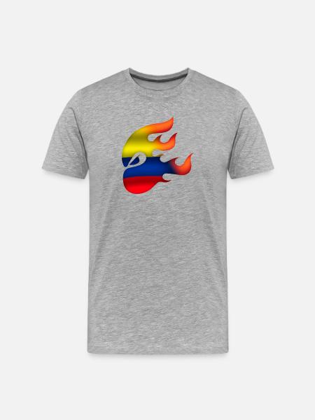 Flag of Colombia - Colombia - Ninja - Men's Premium Organic T-Shirt - heather grey