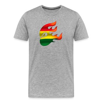 Drapeau de la Bolivie - Bolivie - Ninja - T-shirt bio Premium Homme - gris chiné - Devant - Damien (186cm)