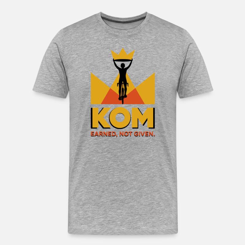 Radfahrer KOM Krone Logo Geschenk - Männer Premium Bio T-Shirt - Grau meliert
