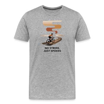 No Stress Just Spokes Cycling Art - Men's Premium Organic T-Shirt - heather grey - Front - Damien (186cm)