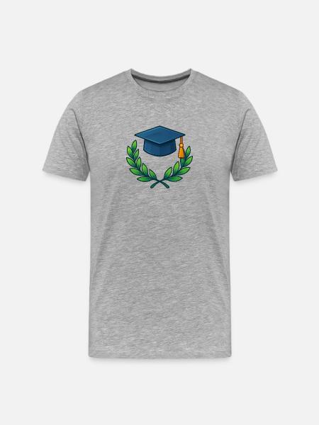 Academic Degree Wreath Design - Men's Premium Organic T-Shirt - heather grey