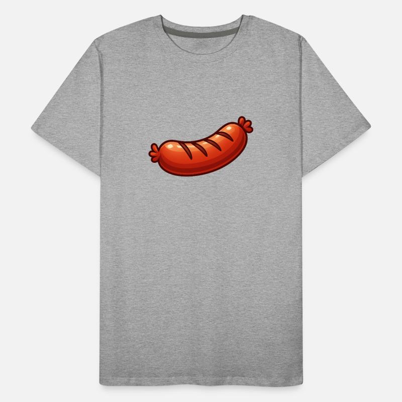 Fröhliche Bratwurst Cartoon Männer Premium Bio T-Shirt