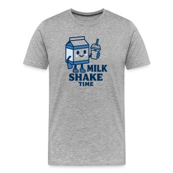 Milk Shake - Männer Premium Bio T-Shirt - Grau meliert - Vorne - Damien (186cm)