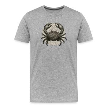 Filigrane Krabbenornament im Kreis - Männer Premium Bio T-Shirt - Grau meliert - Vorne - Damien (186cm)
