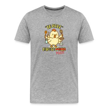 IM MAMA-HEN- (ODER OKTOPUS-) MODUS - Humor Tiere - Männer Premium Bio T-Shirt - Grau meliert - Vorne - Damien (186cm)