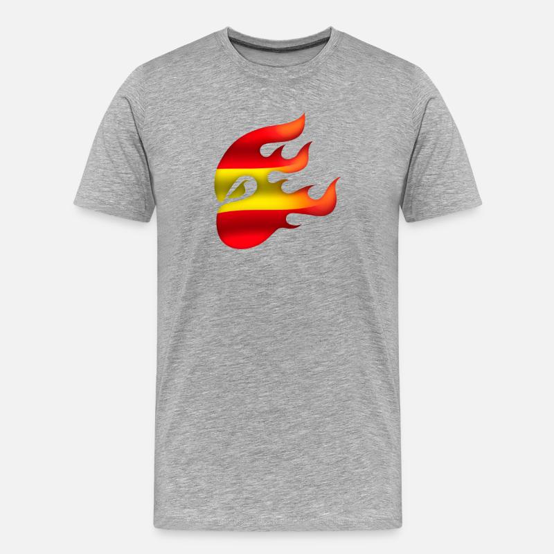 Flagge von Spanien - Spanien - Ninja - Männer Premium Bio T-Shirt - Grau meliert