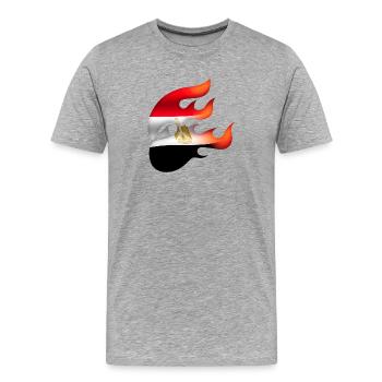 Flag of Egypt - Egypt - Ninja - Men's Premium Organic T-Shirt - heather grey - Front - Damien (186cm)