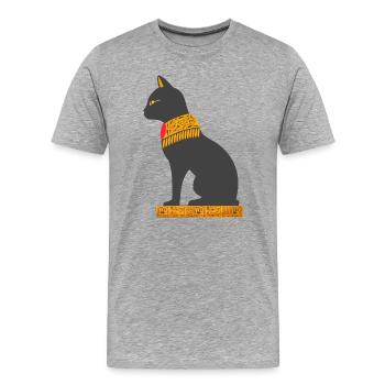 ägyptische katze sitzend - Männer Premium Bio T-Shirt - Grau meliert - Vorne - Damien (186cm)