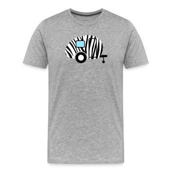 Caravane Caravane Zebra Pattern Holiday Camping - T-shirt bio Premium Homme - gris chiné - Devant - Damien (186cm)